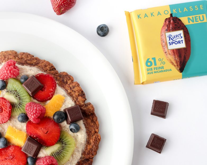 Rezept: Sommerliche Schoko-Pizza (vegan) - RITTER SPORT Blog